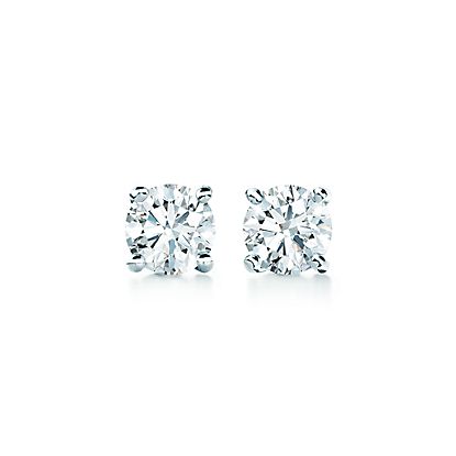 Aretes de broche con diamantes Tiffany Solitaire