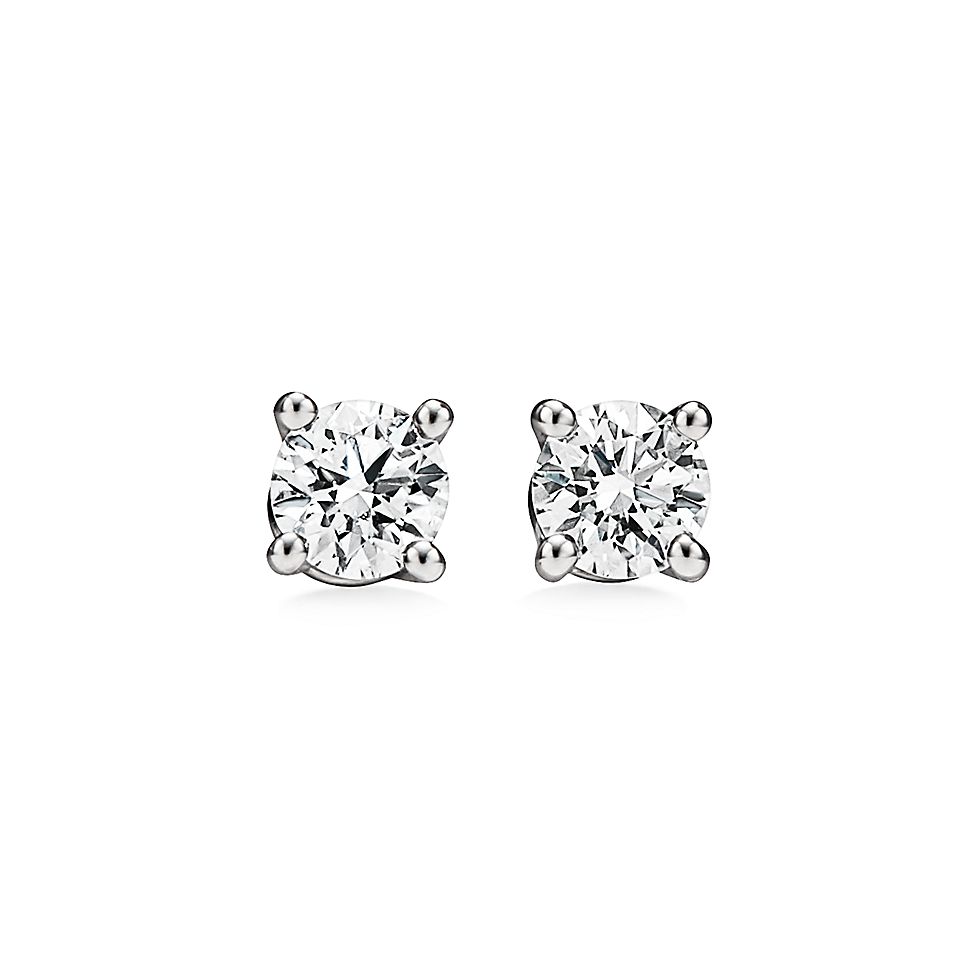 White Gold Earrings with 0.5 Ct Diamonds | KLENOTA