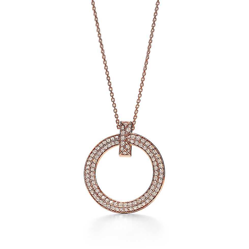 Tiffany & Co 1837 Interlocking Circles Pendant in Rose Gold Small 18kt |  eBay