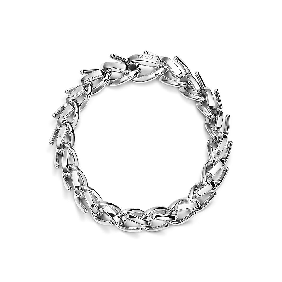 Tiffany&Co. Sterling Silver Italian Heart Link Bracelet