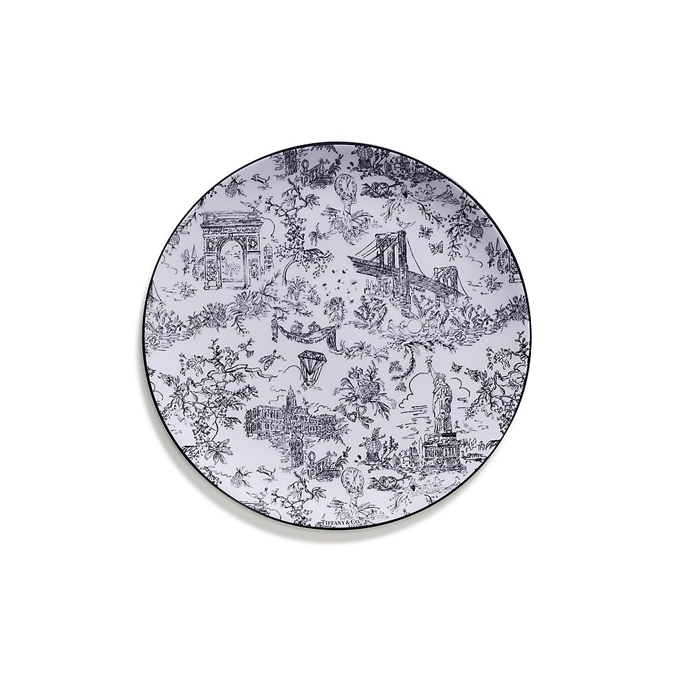 Tiffany Toile Dessert Plate in Kunzite Bone China | Tiffany & Co.