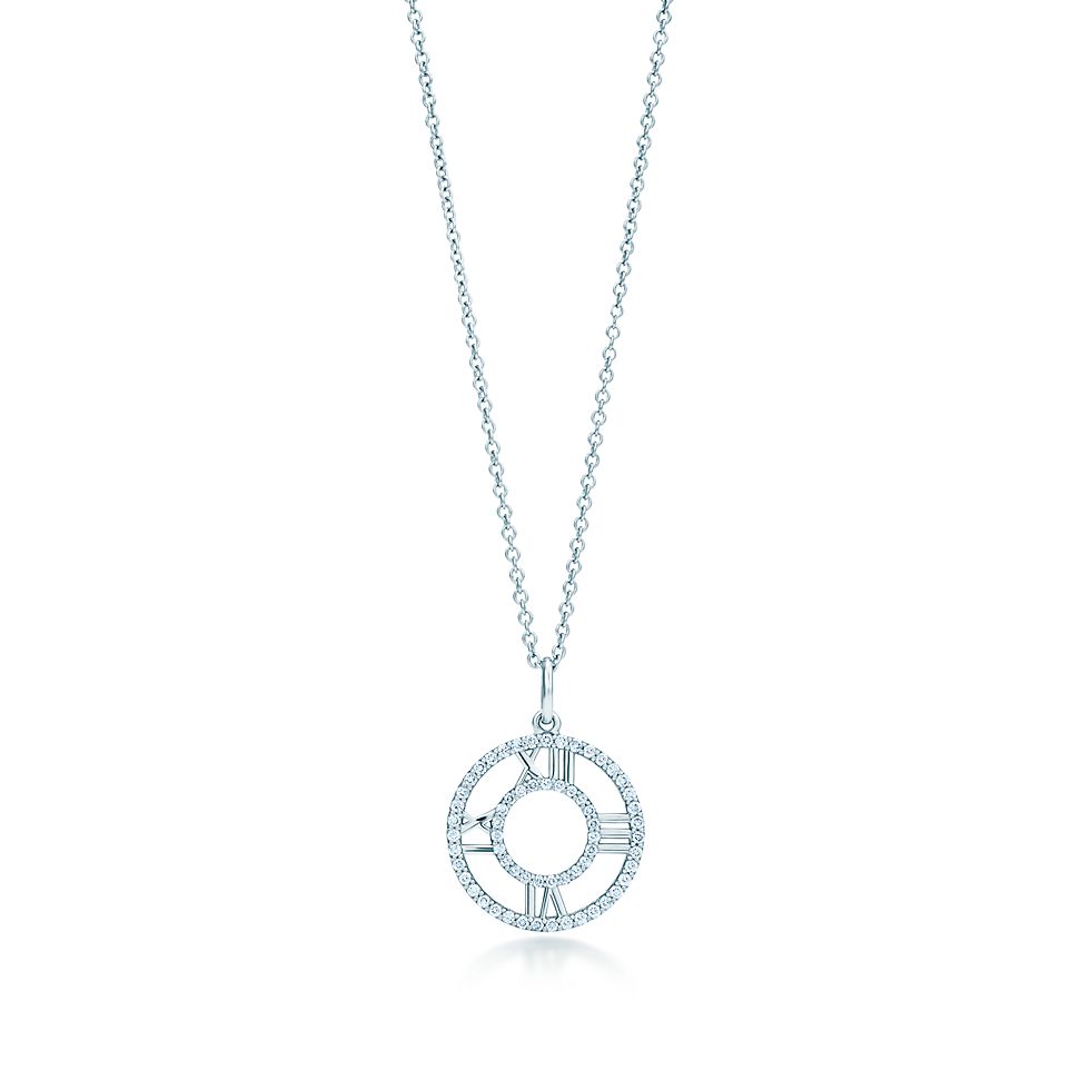 Open Pendant - Tiffany Atlas Pendant White Gold Open Pendant - Tiffany Atlas Pendant White Gold