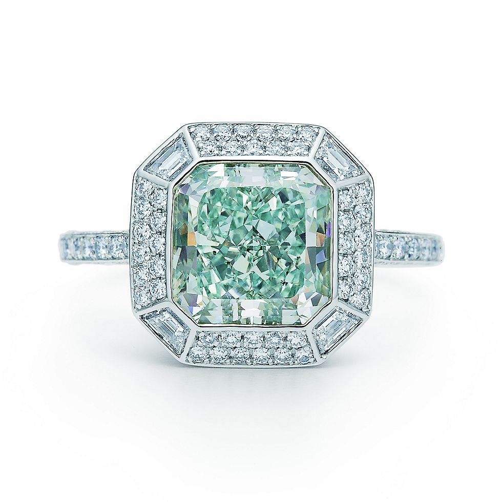 green diamond engagement ring