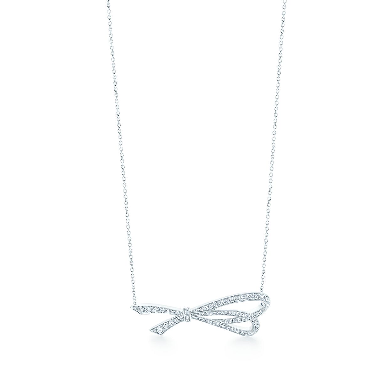 Tiffany Bow Pendant In 18k White Gold With Diamonds Co Tiffany Bow Pendant