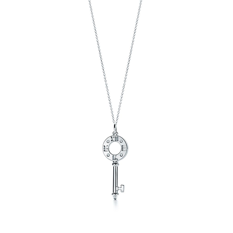 Atlas Pierced Key - Tiffany Atlas Pendant White Gold Atlas Pierced Key - Tiffany Atlas Pendant White Gold