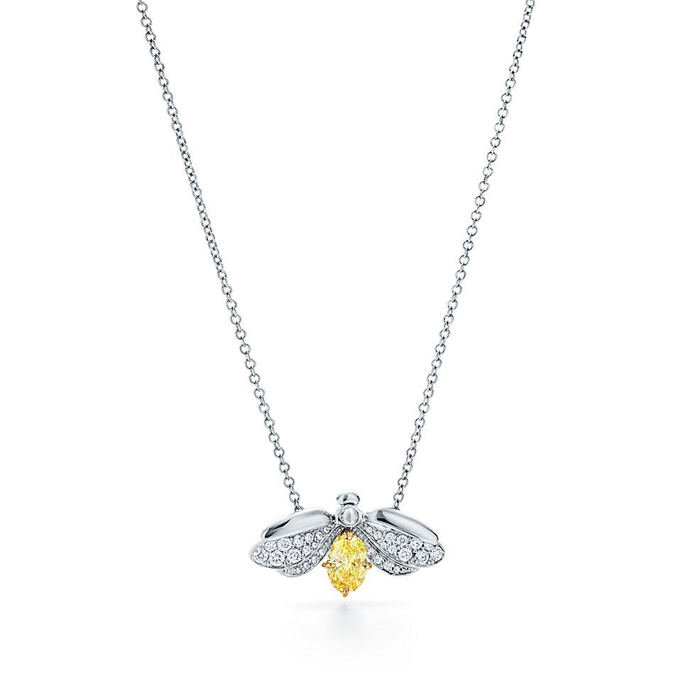 Tiffany Paper Flowers Yellow Diamond Firefly Pendant In Platinum Tiffany Paper Flowers Yellow Diamond Firefly Pendant In Platinum Co