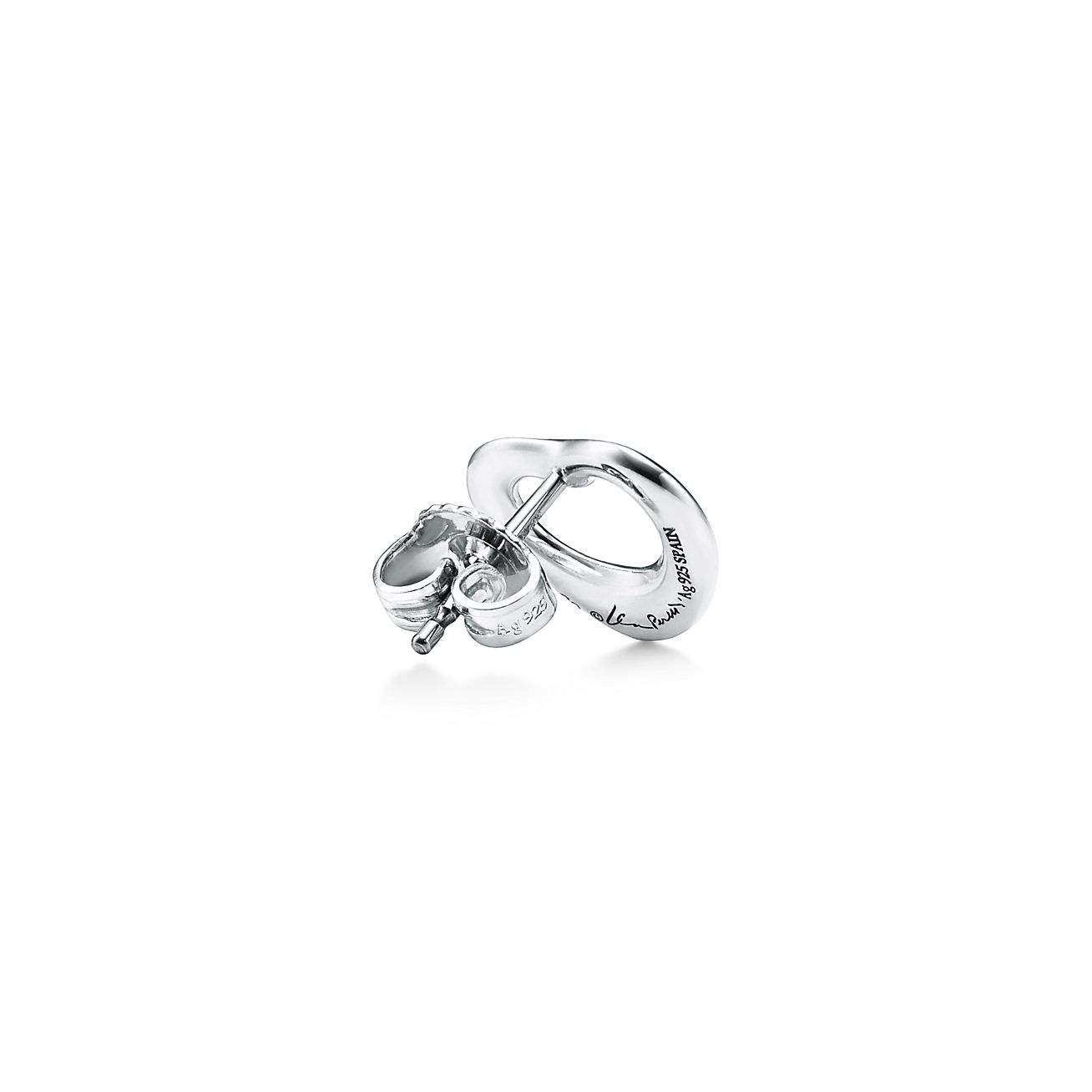 Tiffany & Co. オープン ハート スタッド ピアス シルバー11mm Tiffany & Co.] ティファニー オープンハート シルバーピアス (Tiffany
