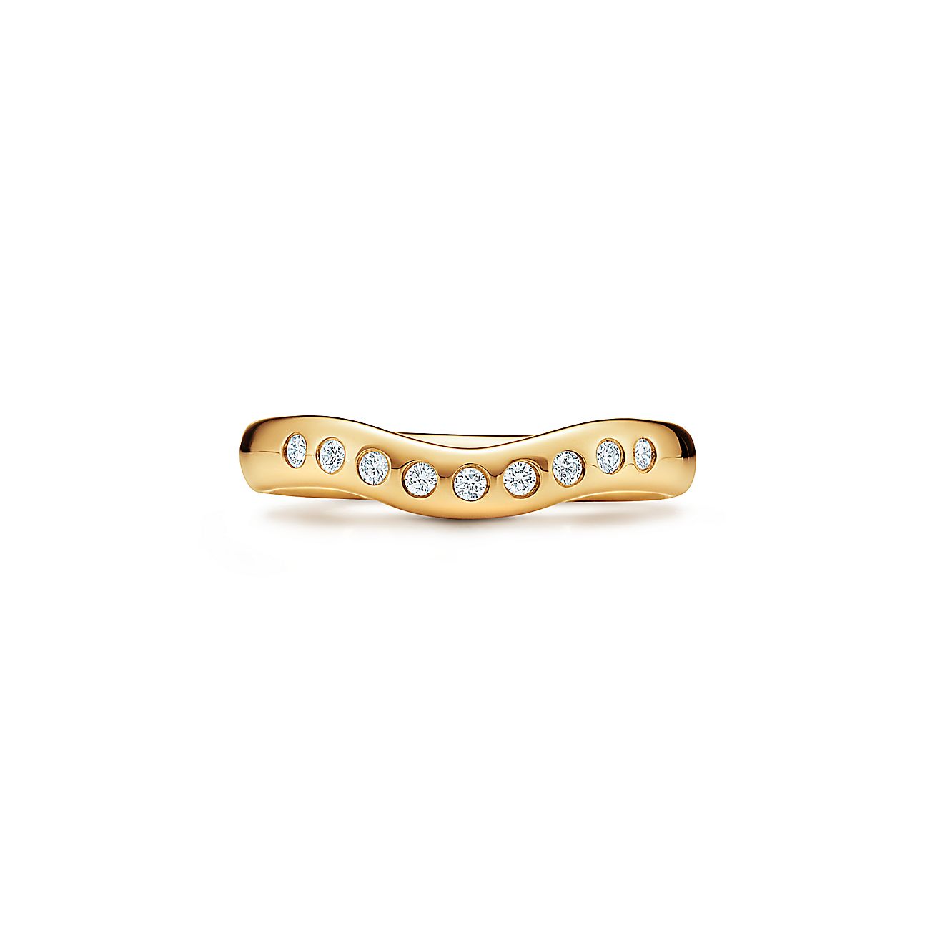 エルサ ペレッティ ワイド カーブド バンドリング ダイヤモンド 18kゴールド Tiffany Co エルサ ペレッティ ワイド カーブド バンドリング ダイヤモンド 18kゴールド Tiffany Co