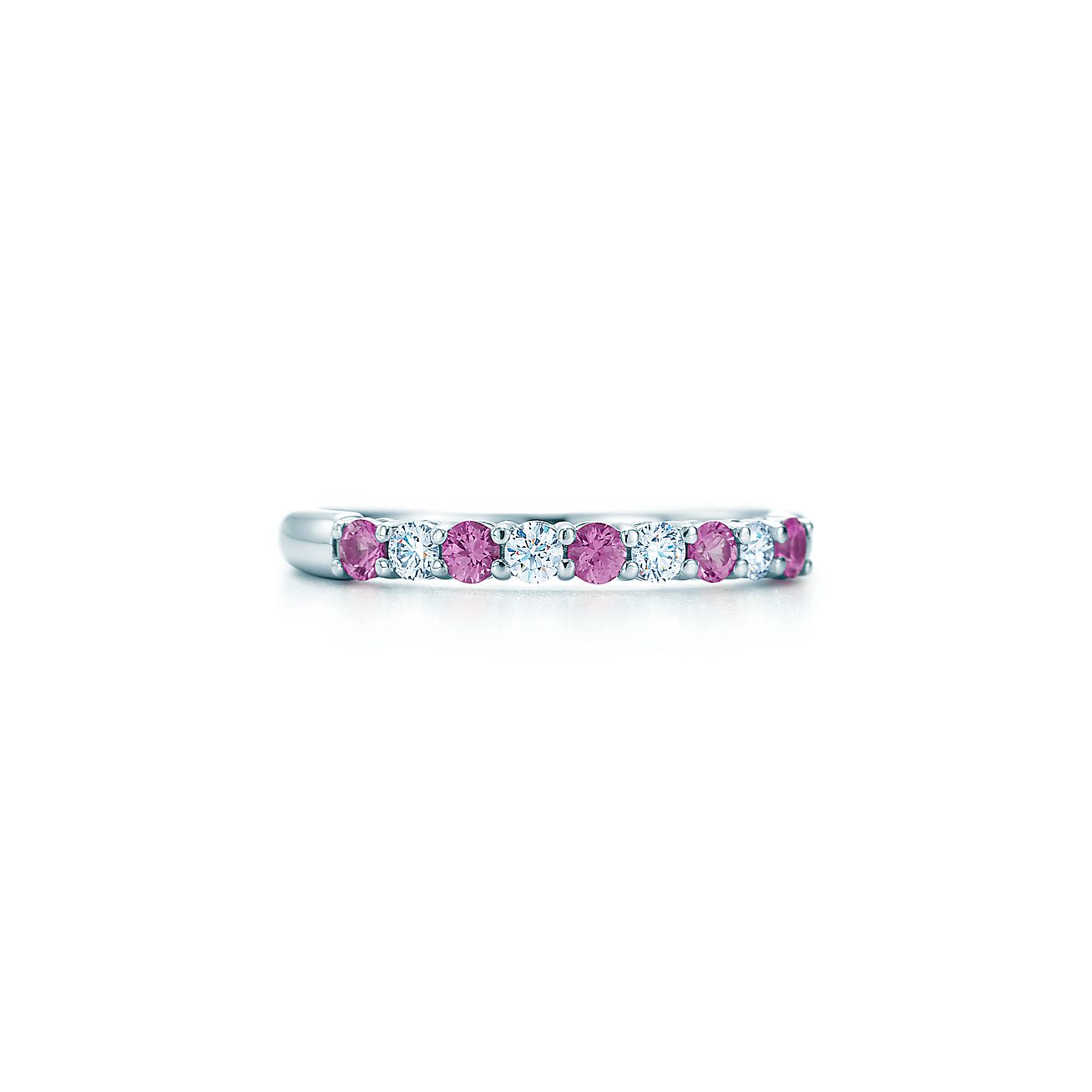ティファニー エンブレイス バンドリング ダイヤモンド ピンク サファイヤ プラチナ Tiffany Co