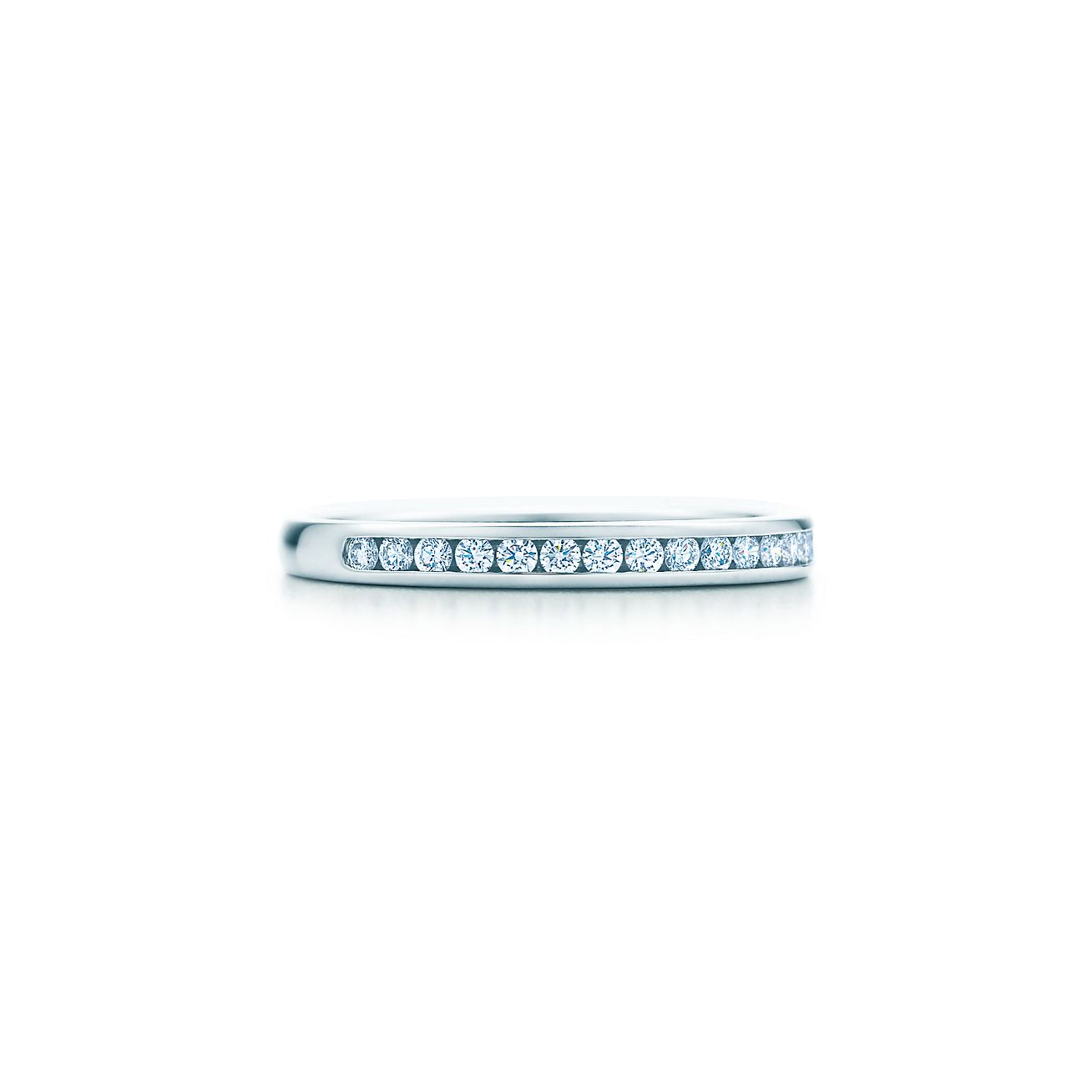 ティファニー Tiffany & Co. リング チャネル セッティング ウェディング バンド 2mm フルサークル エタニティ ダイヤモンド PT950 9号