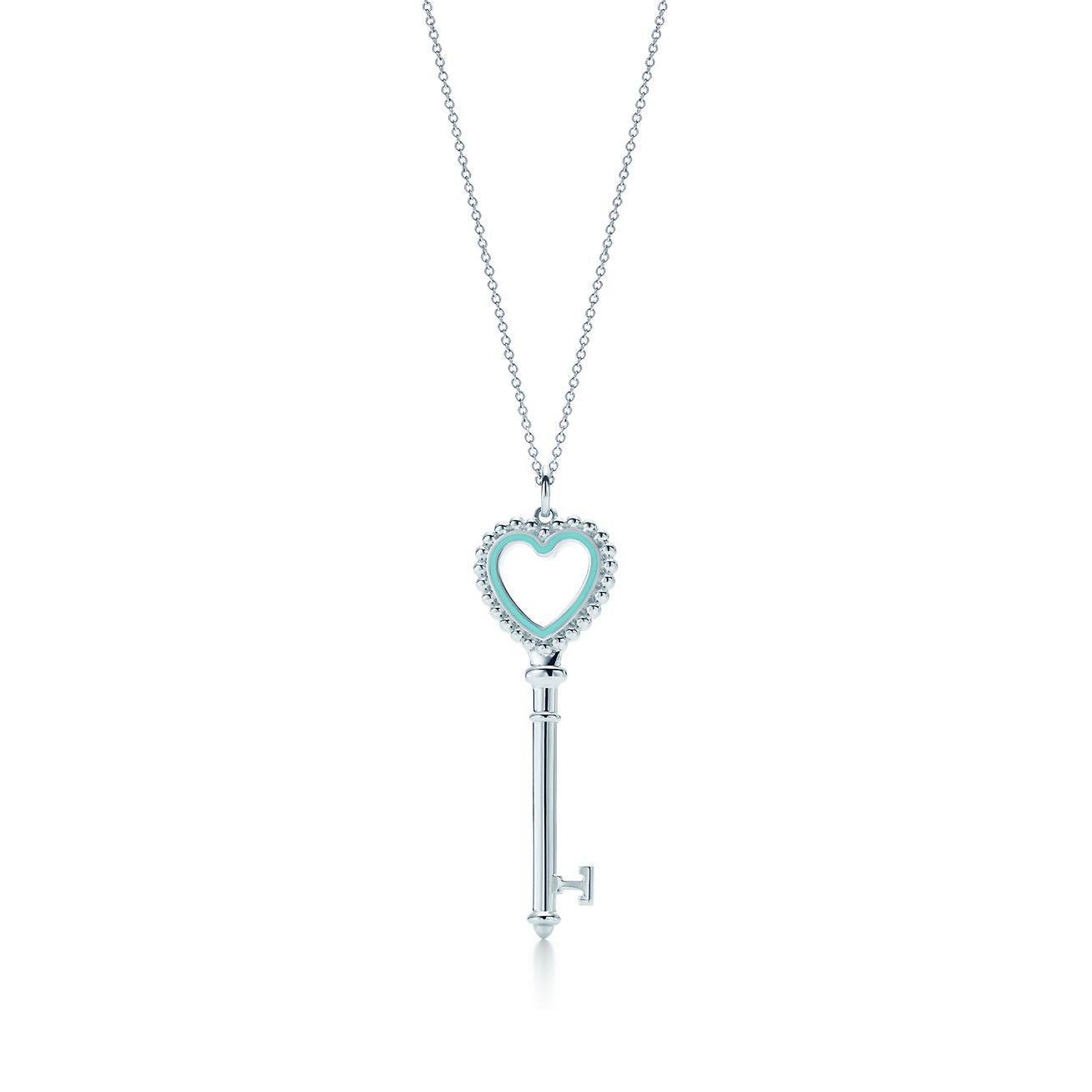 ティファニー キー ビーズ ハート キー ペンダント エナメル フィニッシュ スターリングシルバー Tiffany Co