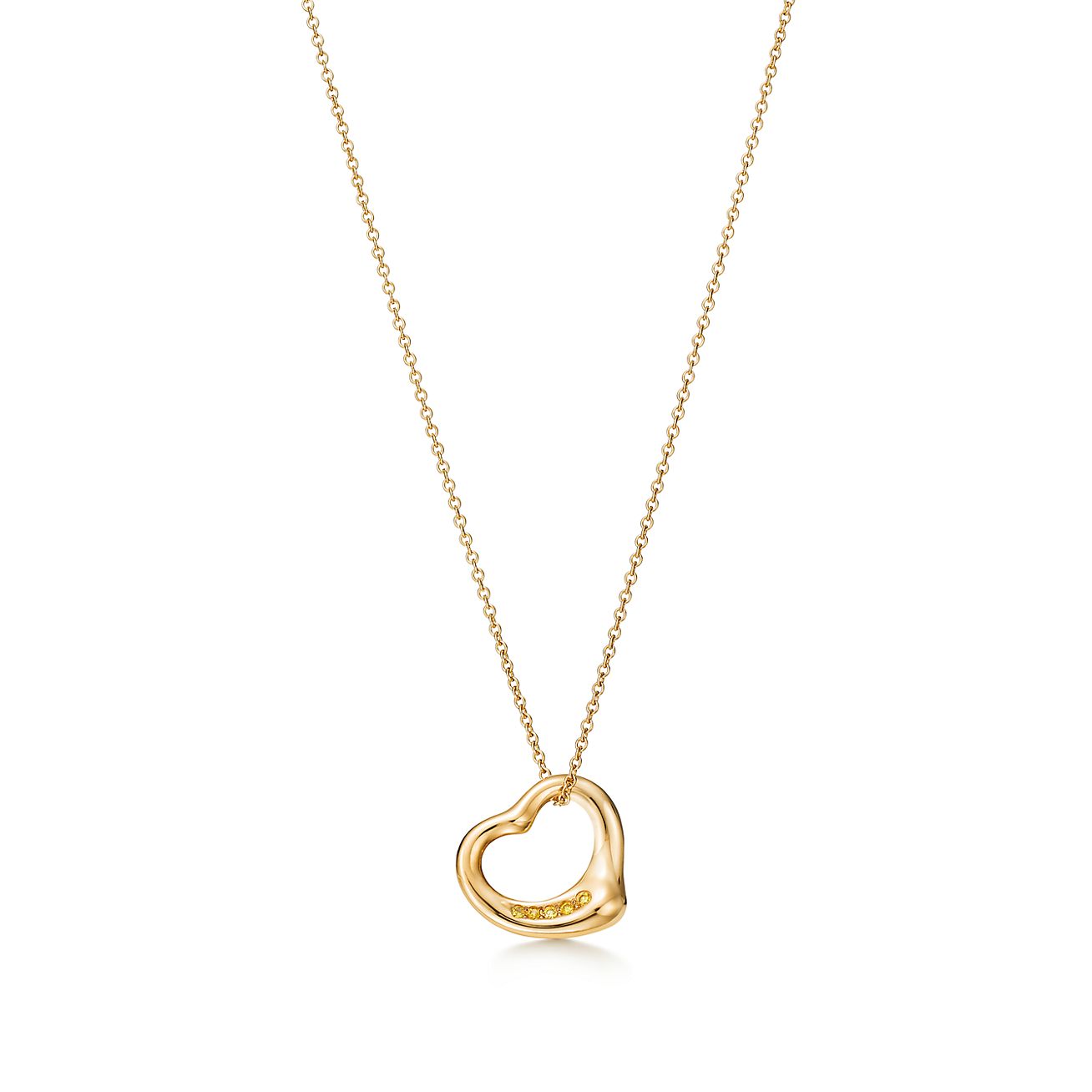 エルサ・ペレッティ オープン ハート ペンダント イエロー ダイヤモンド 18Kゴールド | Tiffany & Co.