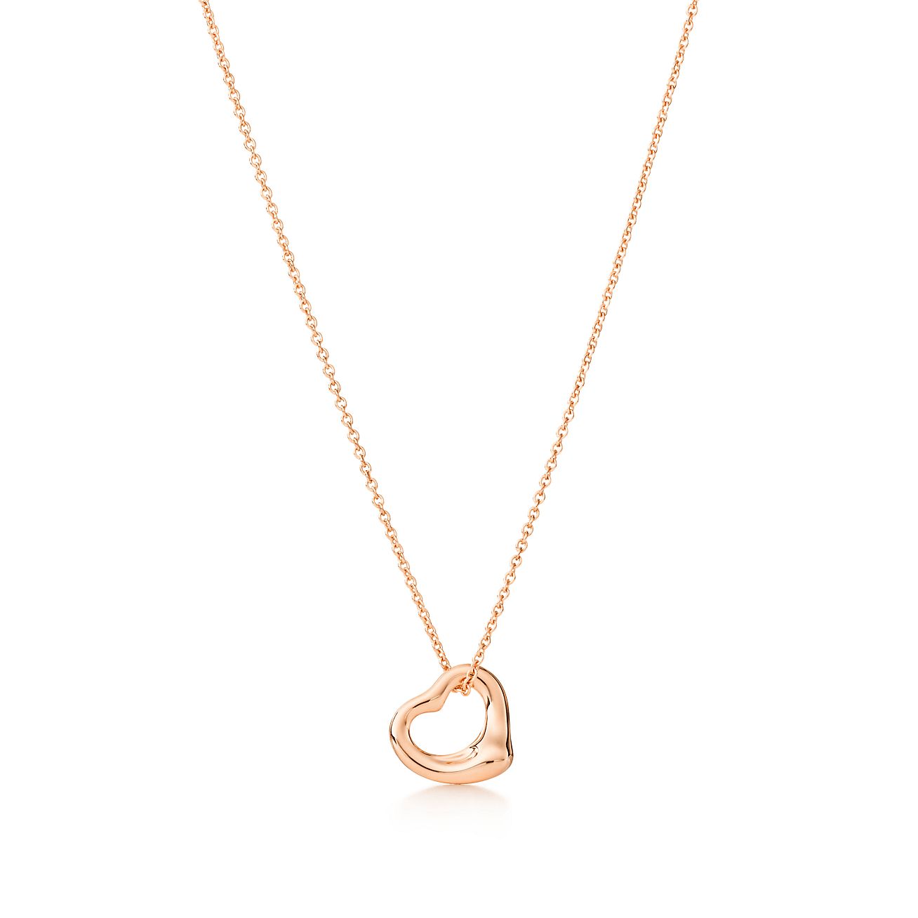 tiffany open heart necklace rose gold