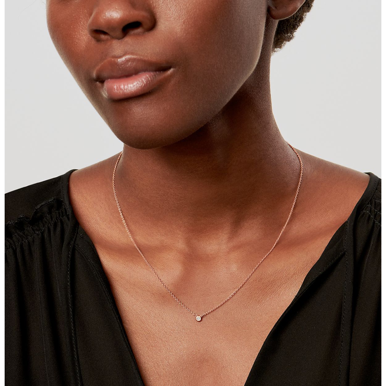 ダイヤモンド バイ ザ ヤード シングル ダイヤモンド ペンダント ローズゴールド Tiffany Co