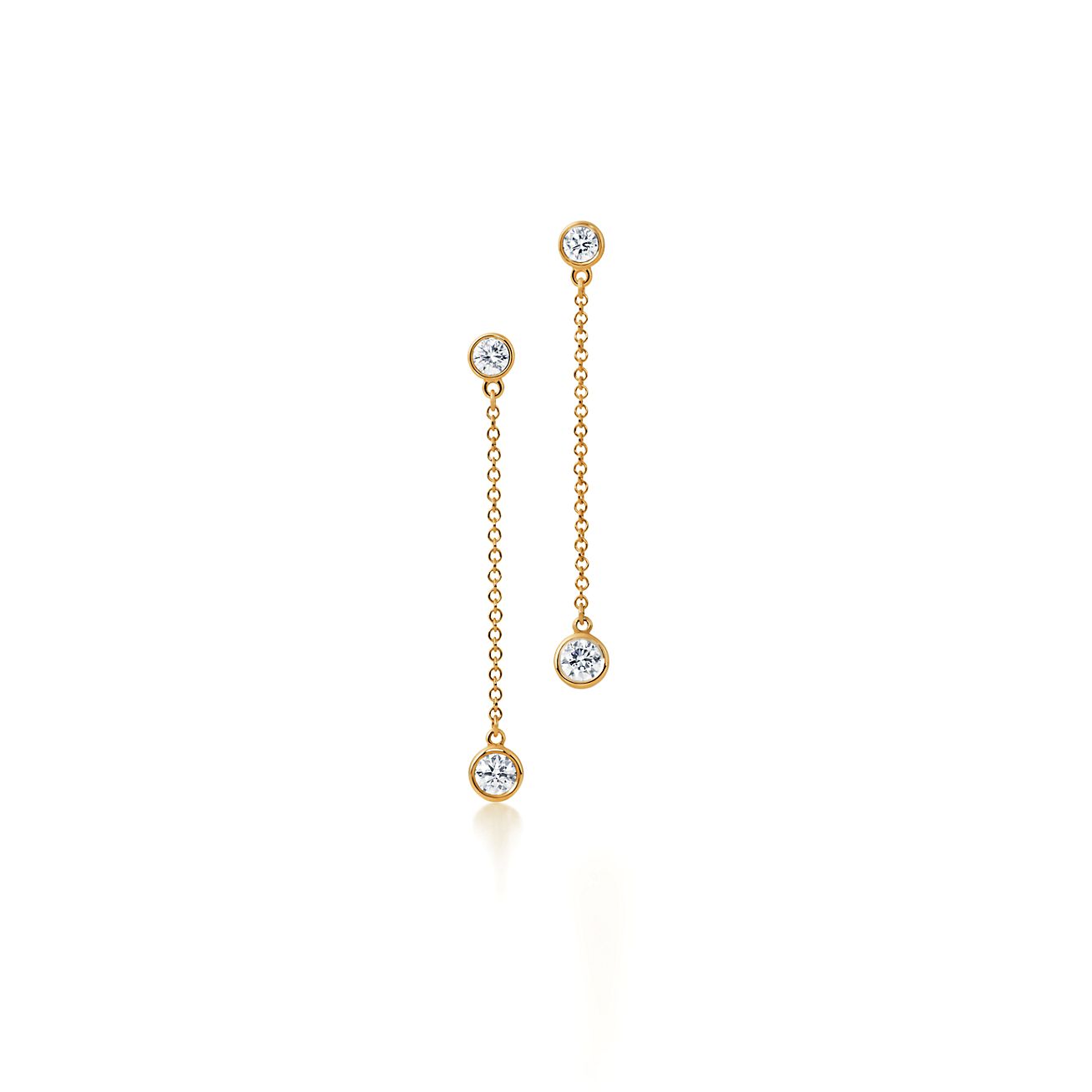 エルサ・ペレッティ ダイヤモンド バイ ザ ヤード ドロップ ピアス 18Kゴールド | Tiffany & Co.
