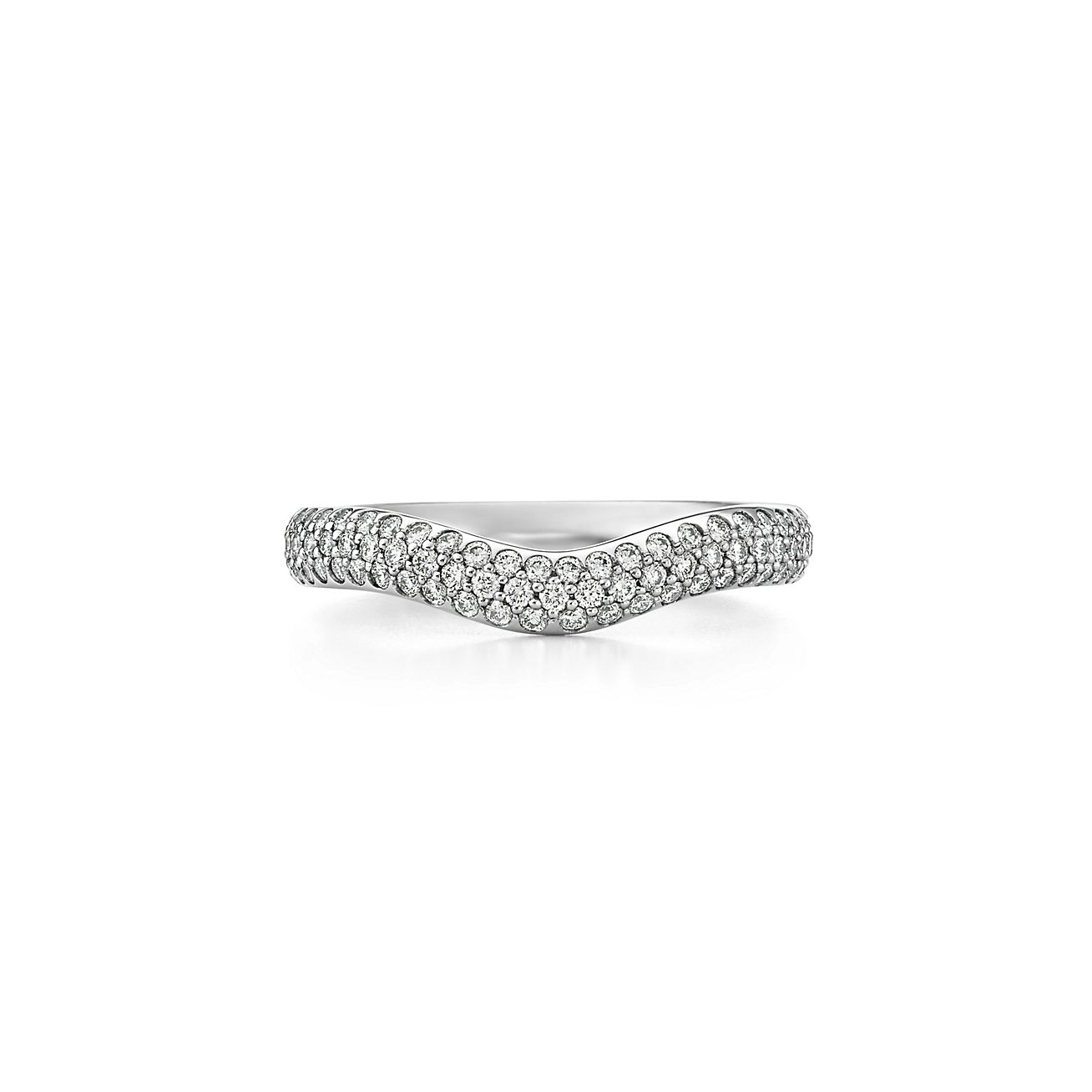 TIFFANY&Co. ティファニー Pt950プラチナ カーブドバンド 3P ダイヤ