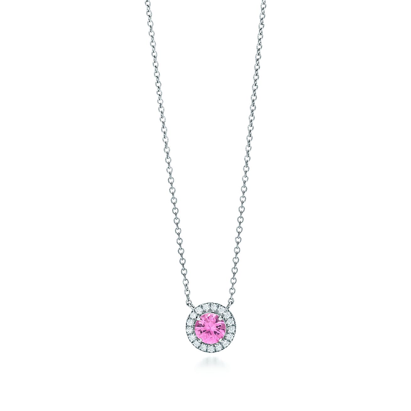 ティファニー ソレスト ペンダント ピンク サファイヤ ダイヤモンド プラチナ Tiffany Co