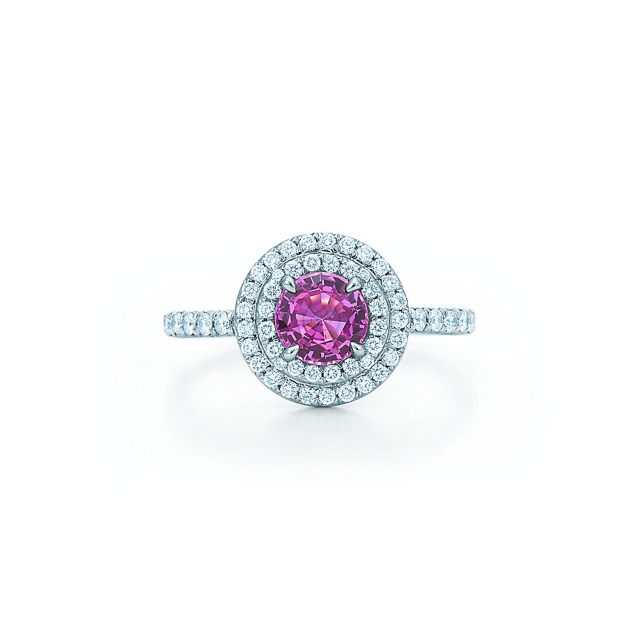 ティファニー ソレスト リング 0 45カラット ピンク サファイヤ ダイヤモンド プラチナ Tiffany Co