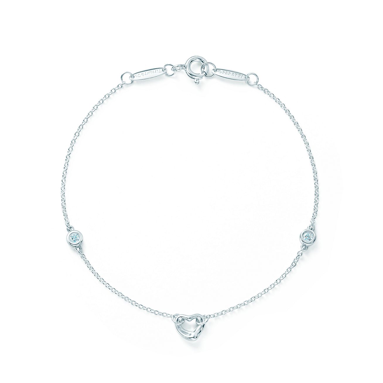 エルサ ペレッティ ダイヤモンド バイ ザ ヤード オープン ハート ブレスレット スターリングシルバー Tiffany Co
