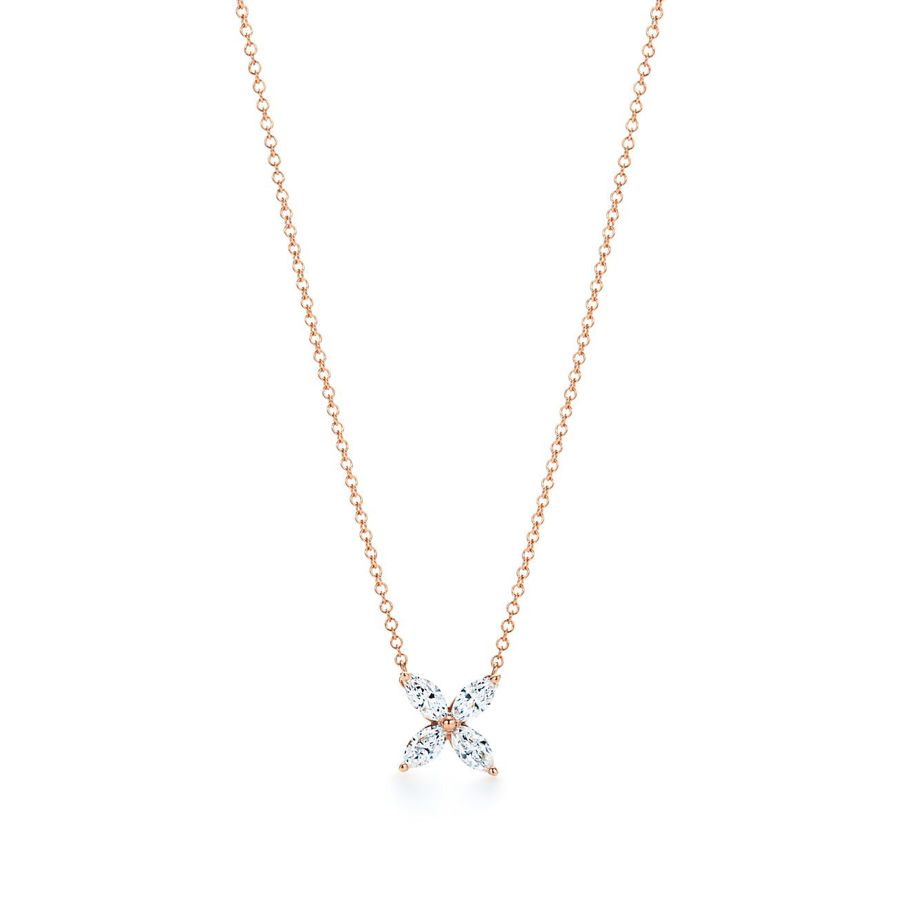 ティファニー ビクトリア™ ペンダント（ミディアム）ダイヤモンド 18Kローズゴールド | Tiffany & Co.