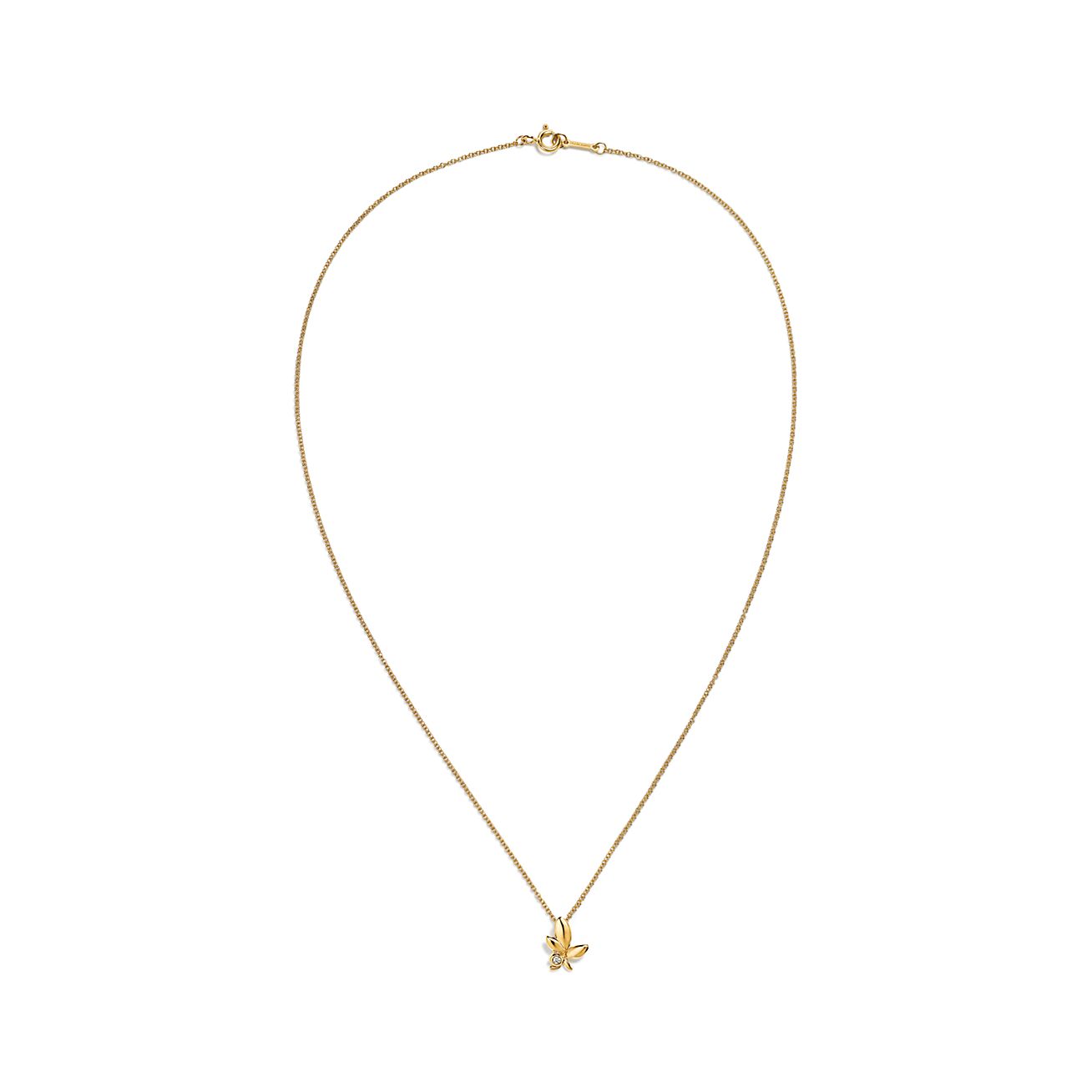 パロマ・ピカソ オリーブ リーフ ペンダント（ミニ）ダイヤモンド 18K