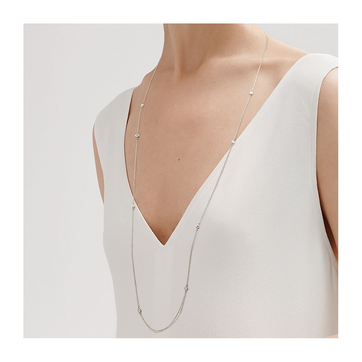 エルサ ペレッティ ダイヤモンド バイ ザ ヤード ネックレス ダイヤモンド プラチナ Tiffany Co