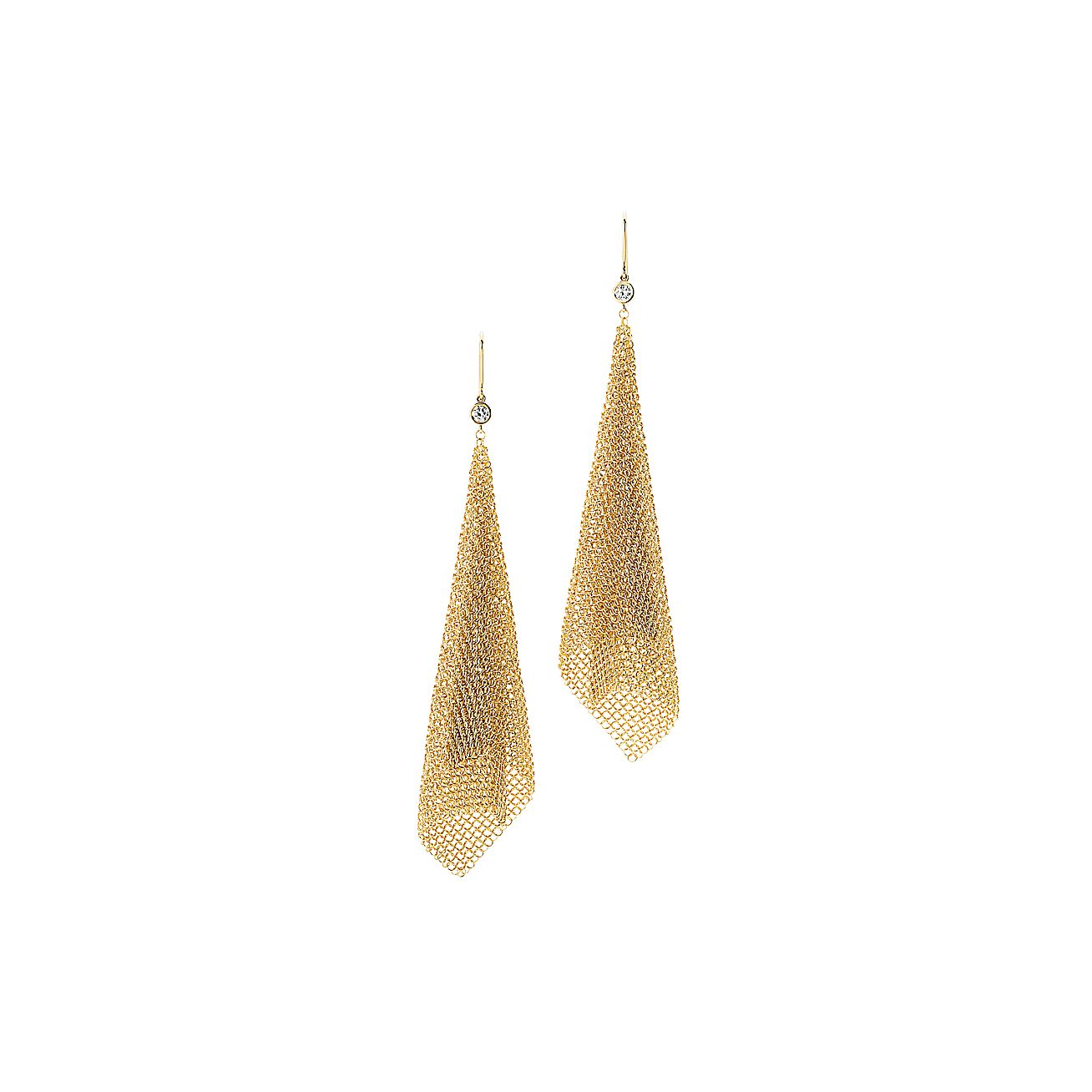 エルサ・ペレッティ メッシュ ピアス（ラージ）ダイヤモンド 18K 