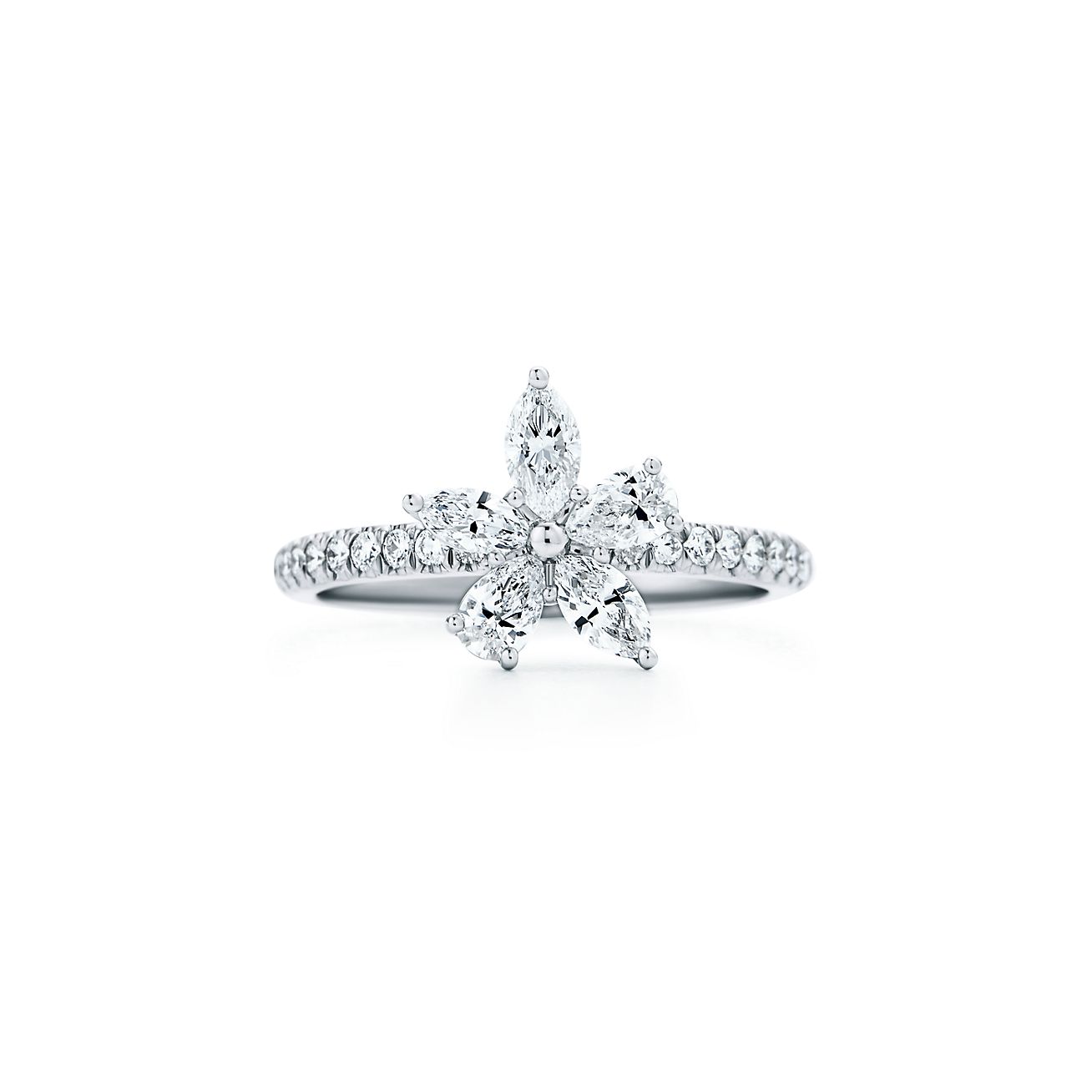 ティファニー ビクトリア™ ミックス クラスター リング ダイヤモンド プラチナ | Tiffany & Co.