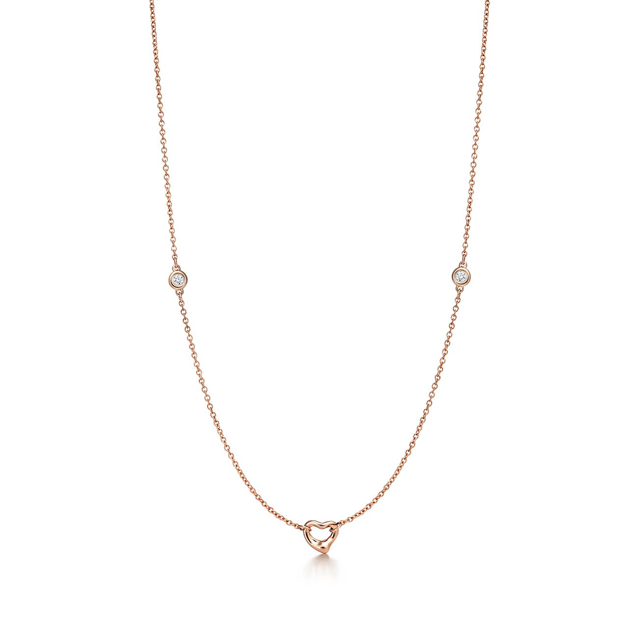 エルサ ペレッティ オープン ハート ネックレス ダイヤモンド 18kローズゴールド Tiffany Co