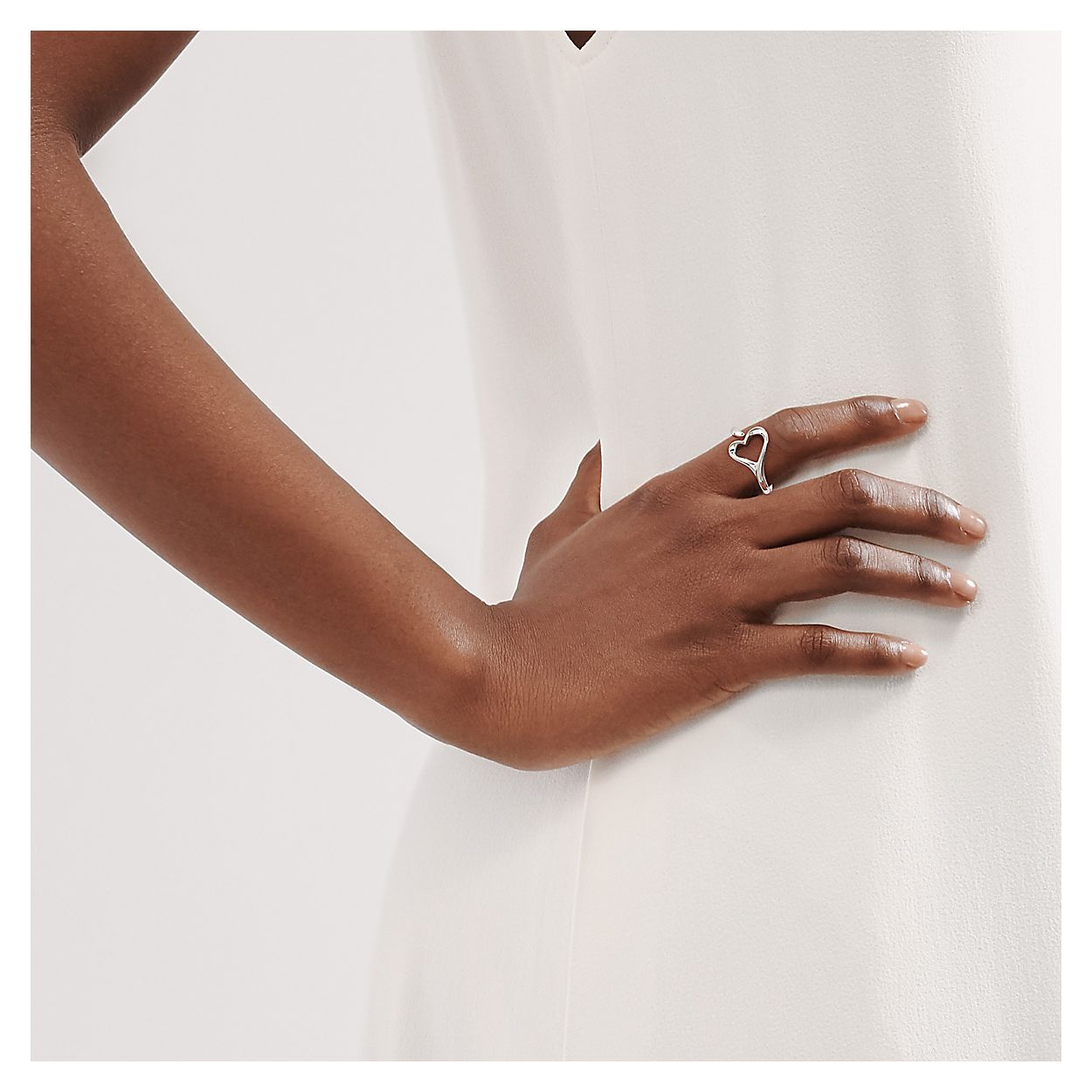 エルサ ペレッティ オープン ハート リング スモール スターリングシルバー Tiffany Co