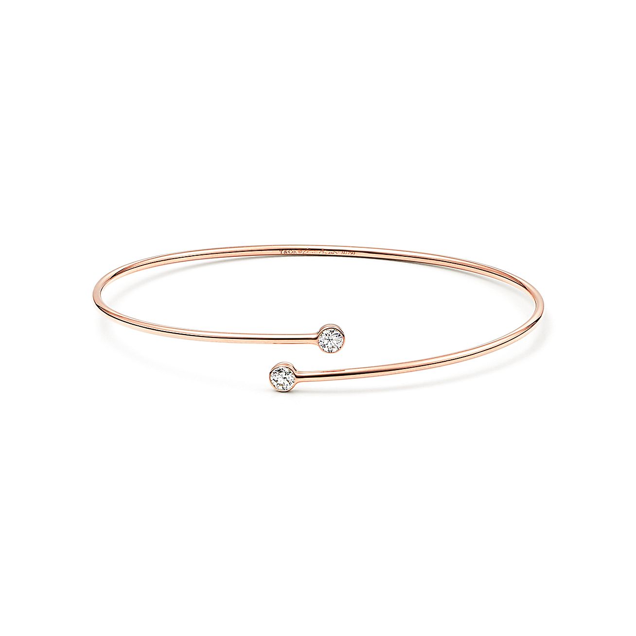 エルサ ペレッティ ダイヤモンド フープ シングルロウ バングル ダイヤモンド 18k ローズゴールド Tiffany Co