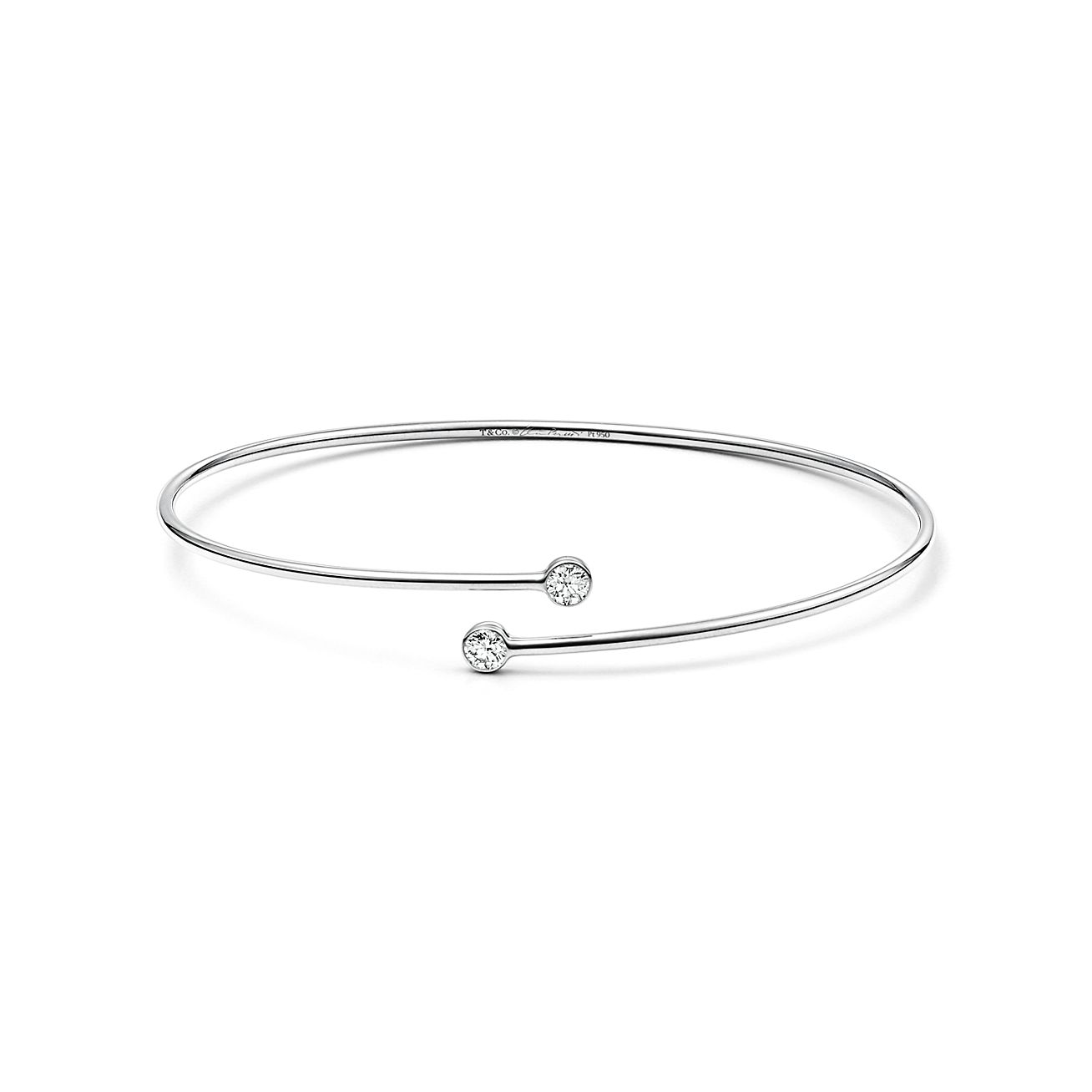 ティファニー Tiffany & Co. バングル フープ シングルロウ ミディアム 60152217 2ポイント ダイヤモンド 0.10ct K18YG