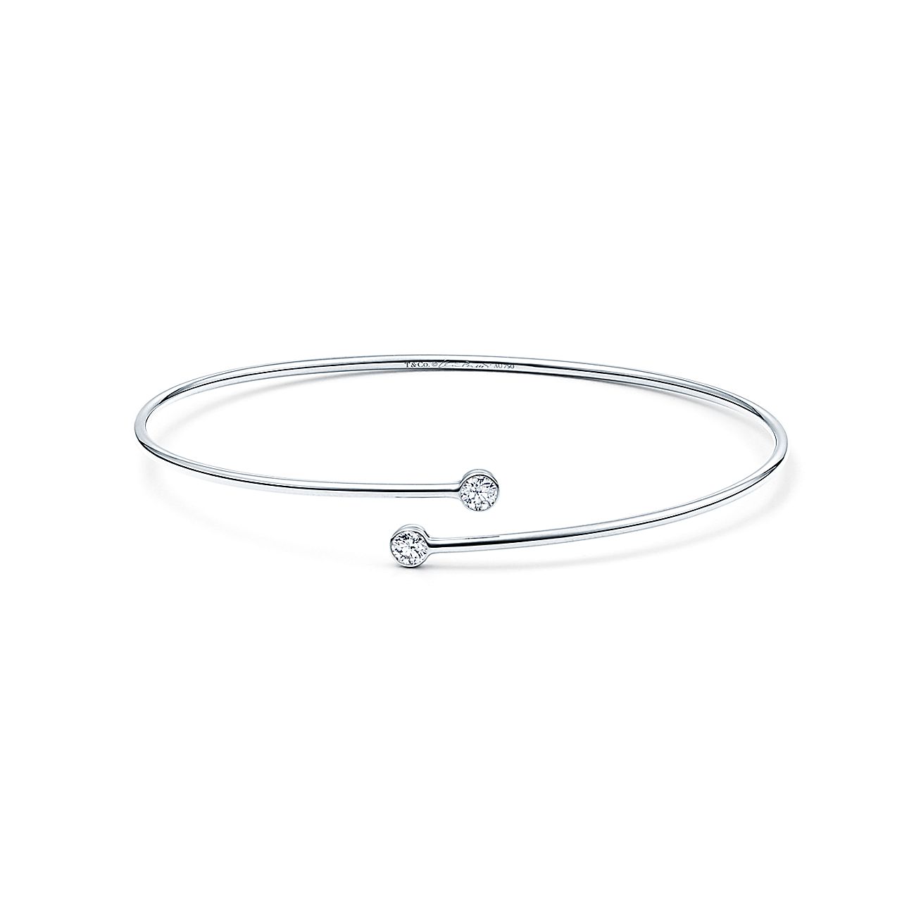 エルサ ペレッティ ダイヤモンド フープ シングルロウ バングル スモール ダイヤモンド プラチナ Tiffany Co