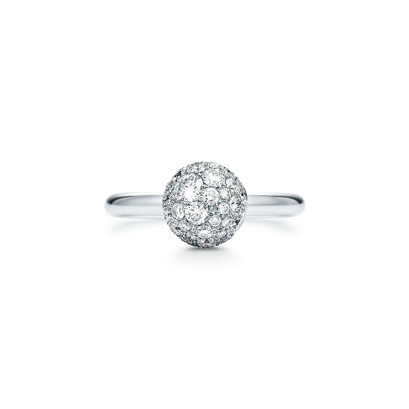 ティファニー ハードウェア ボール リング ダイヤモンド 18Kホワイトゴールド | Tiffany & Co.