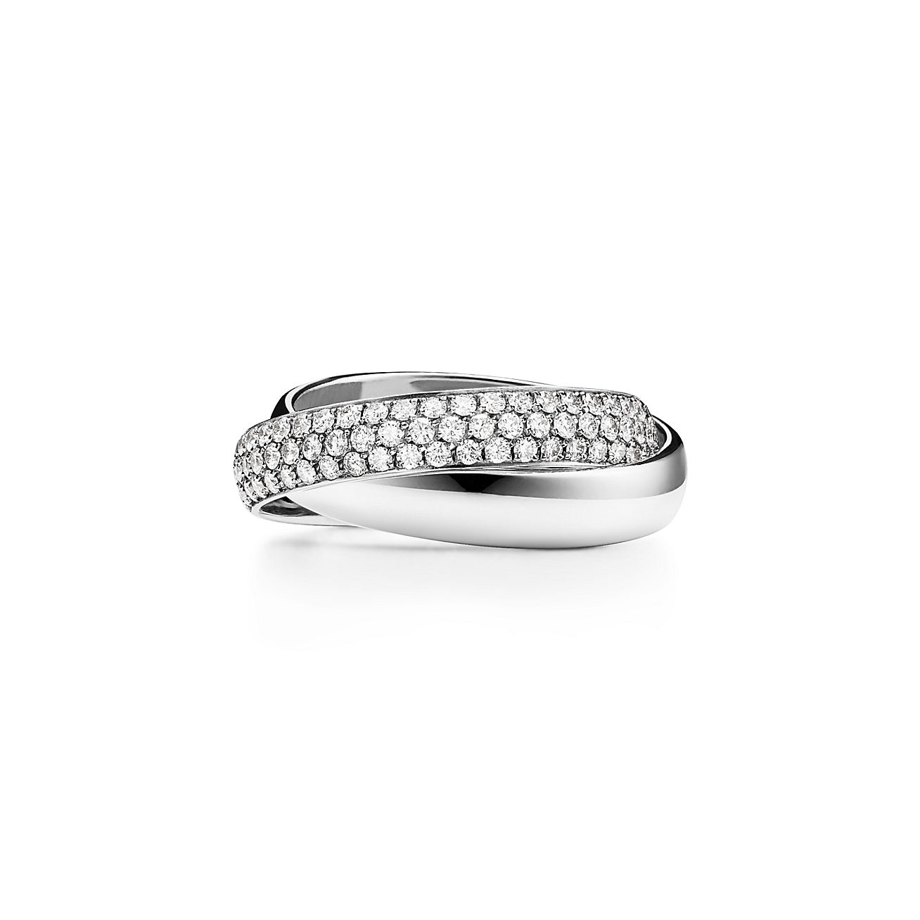 もこもこ★箱付きTiffany & Co. リング フラットダイヤモンド T&CO. フラット バンドリング ダイヤモンド プラチナ 3MM
