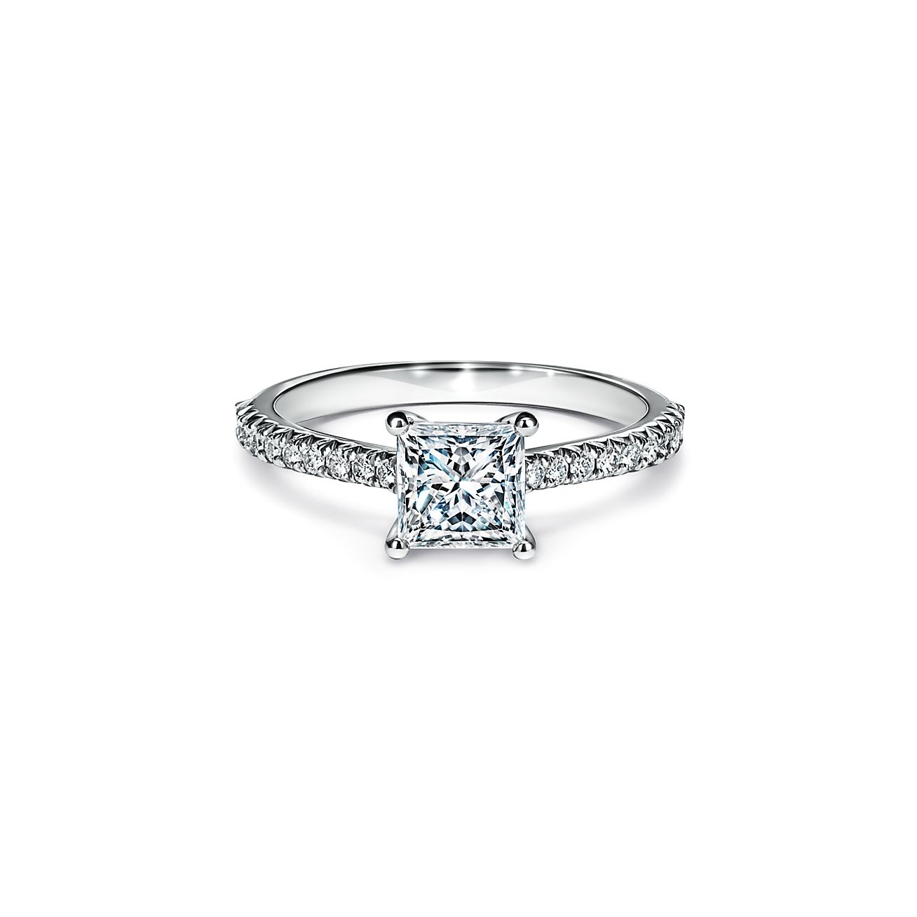 ティファニー TIFFANY&CO. プリンセスカット ダイヤ 0.31ct F/VVS2/EX 8号 リング Pt プラチナ 指輪  【鑑定書付き】 VLP 90184963