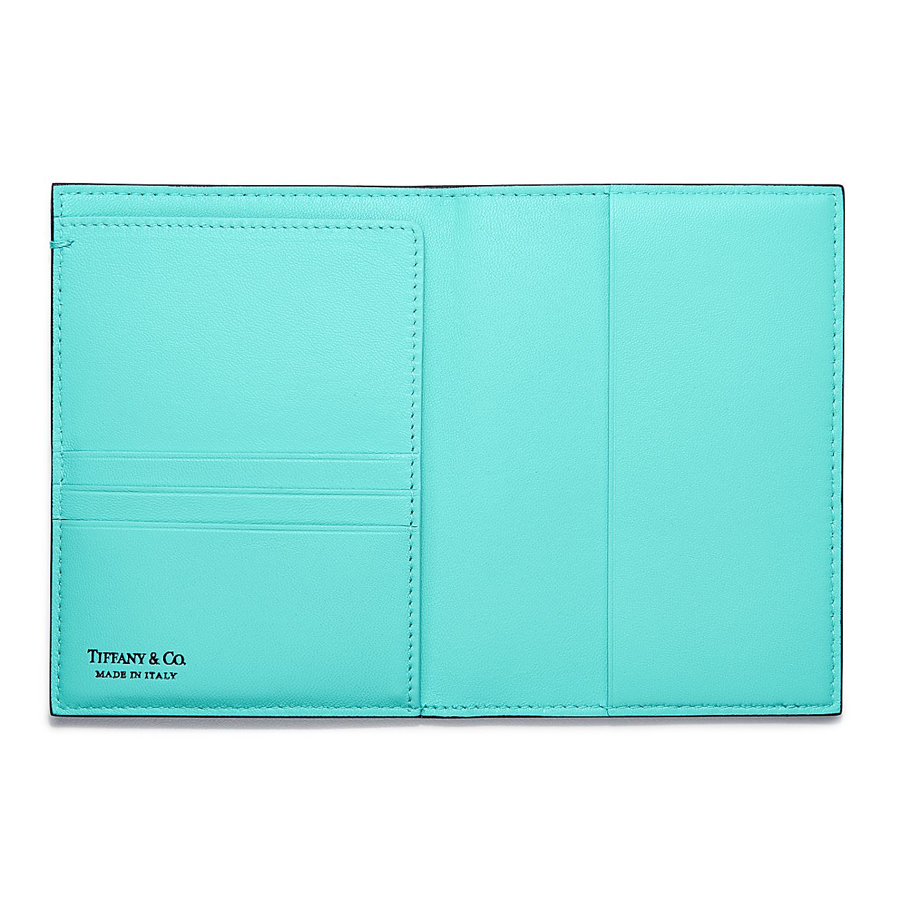パスポート カバー ブラック グレイン カーフスキン レザー Tiffany Co
