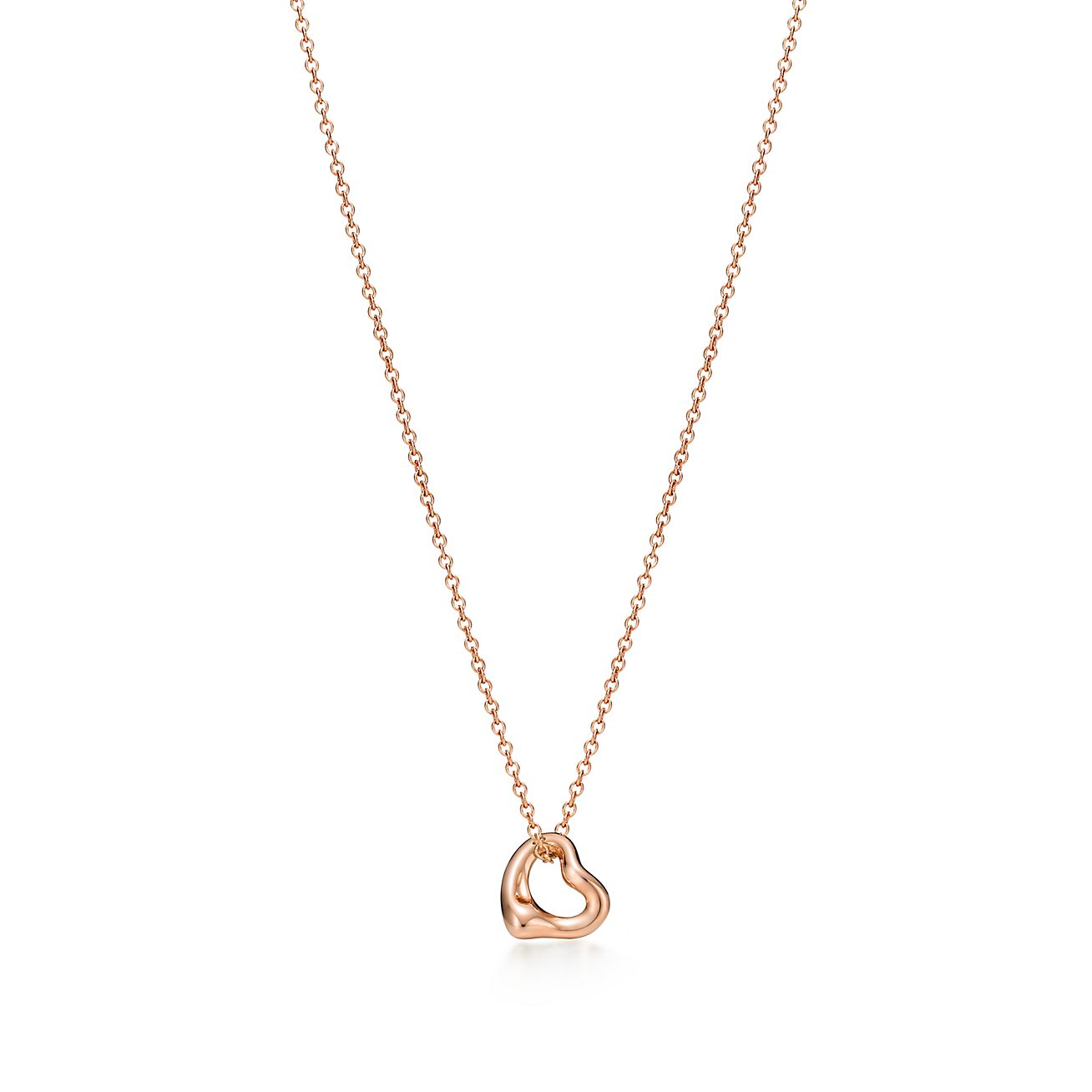 tiffany open heart necklace rose gold