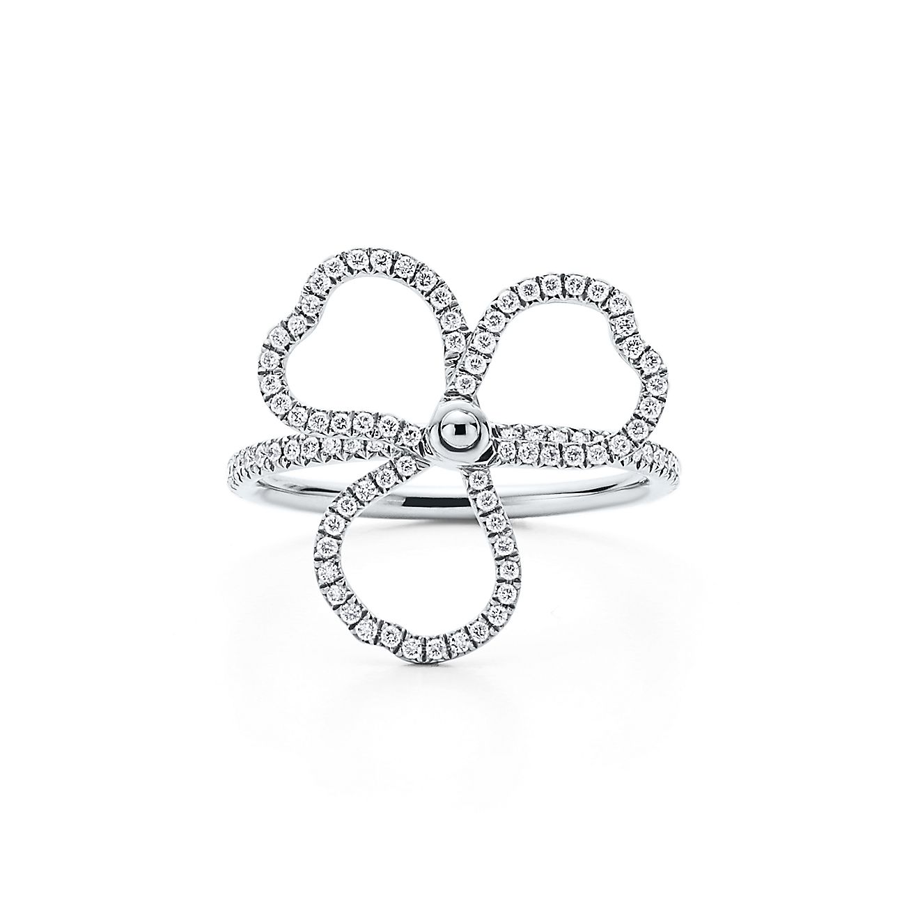 ティファニー ペーパーフラワー ダイヤモンド オープン フラワー リング プラチナ Tiffany Co