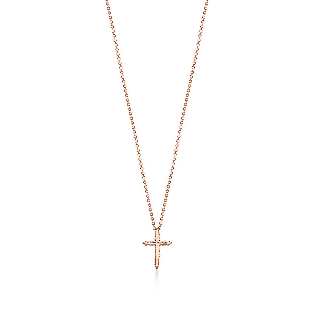 クロス ペンダント（ミニ）ダイヤモンド 18K ローズゴールド | Tiffany  