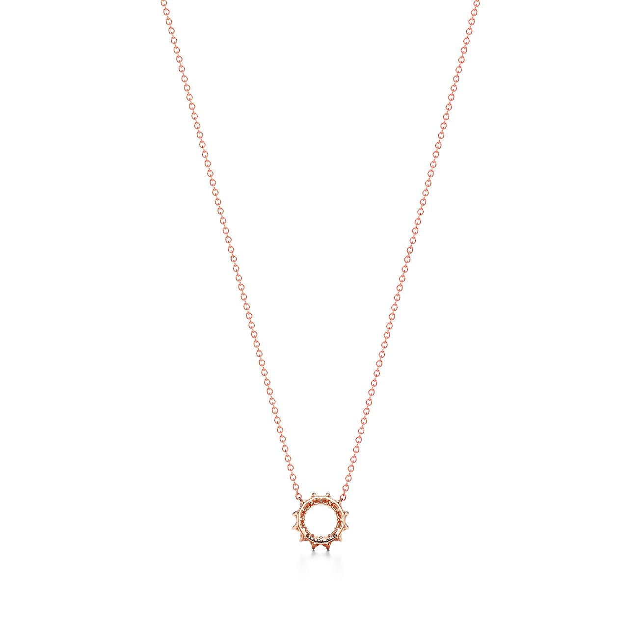 オープン サークル ペンダント（ミニ）ダイヤモンド 18K ローズ 
