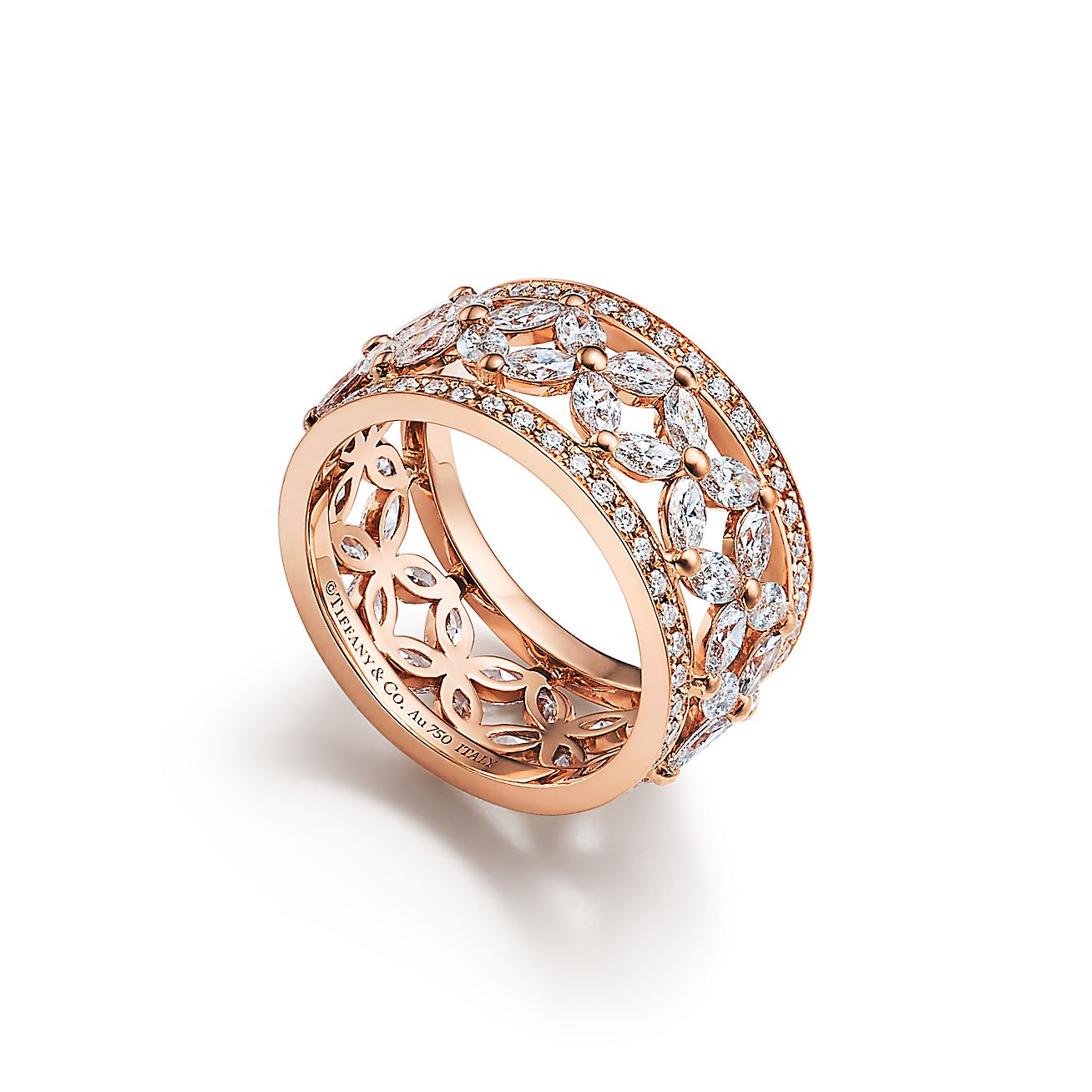ティファニー ビクトリア™ ダイヤモンド バンドリング 18K ローズ  