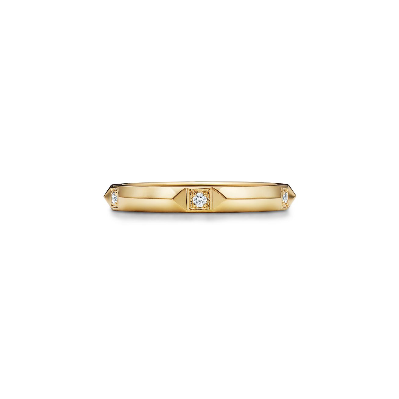 ティファニー Tiffany & Co. リング トゥルー バンド 幅2.5mm 67134672 5ポイント ダイヤモンド 0.05ct K18YG 11.5号