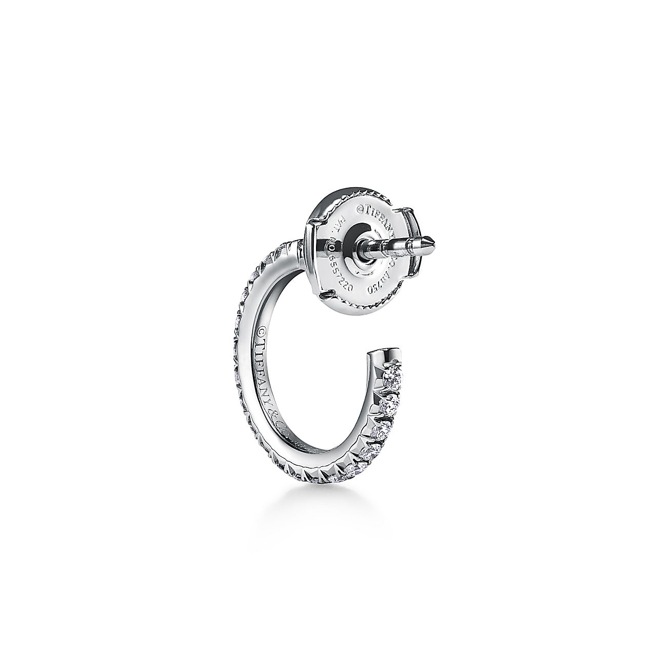 ティファニー メトロ フープ ピアス（スモール）ダイヤモンド 18K 