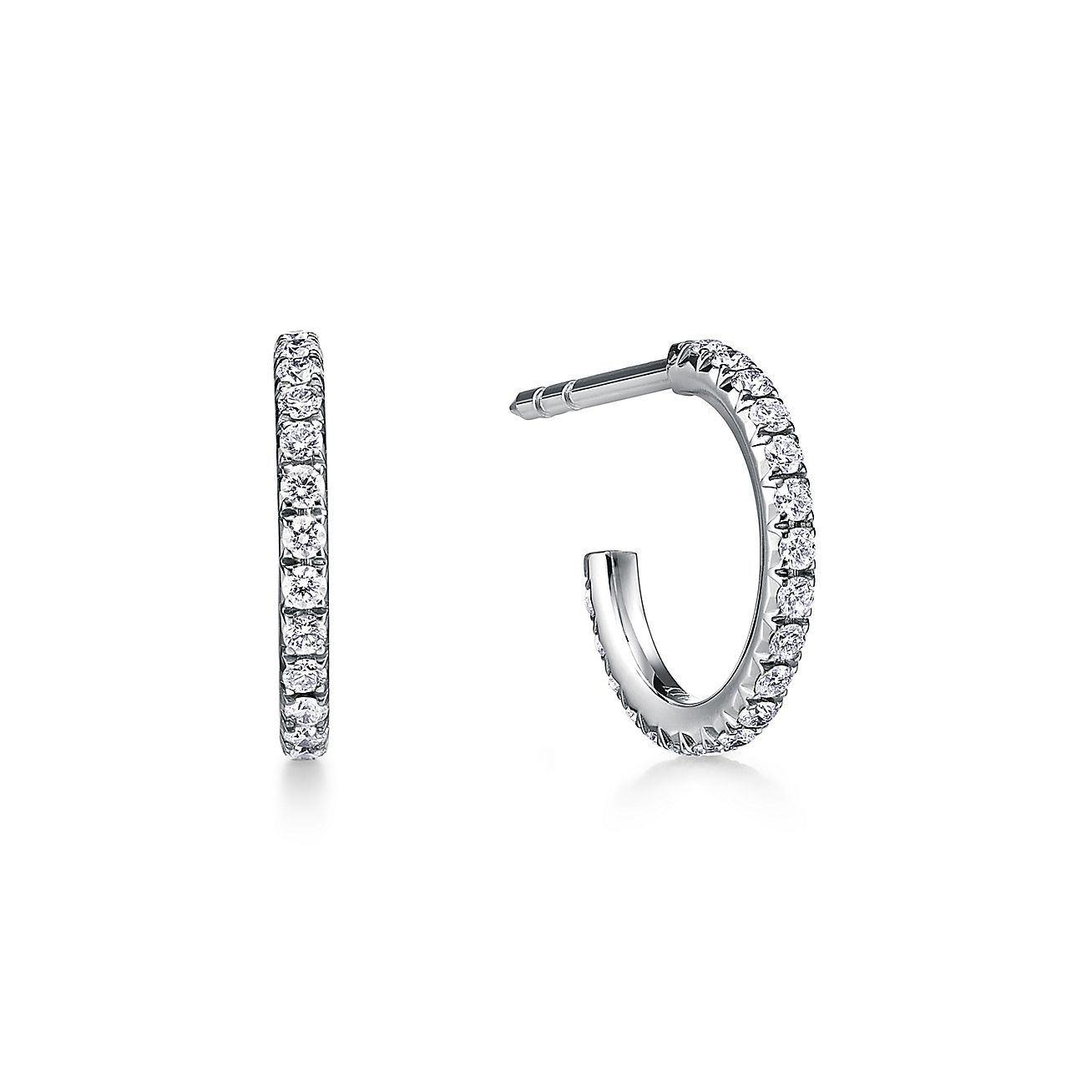 ティファニー メトロ フープ ピアス（スモール）ダイヤモンド 18K 
