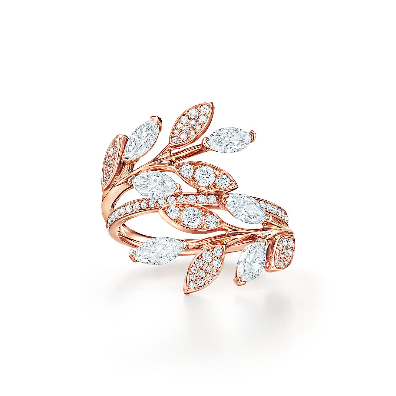 ティファニー ビクトリア ダイヤモンド ヴァイン バイパス リング 18k ローズゴールド Tiffany Co
