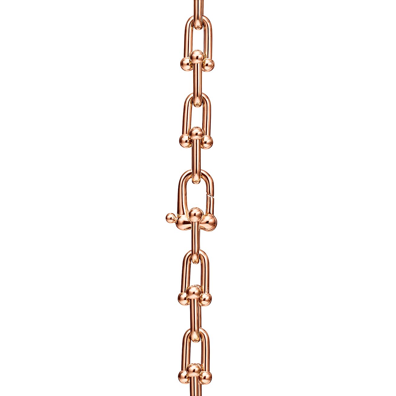 ティファニー ハードウェア グラジュエイテッド リンク ネックレス パヴェ ダイヤモンド 18K ローズゴールド | Tiffany & Co.