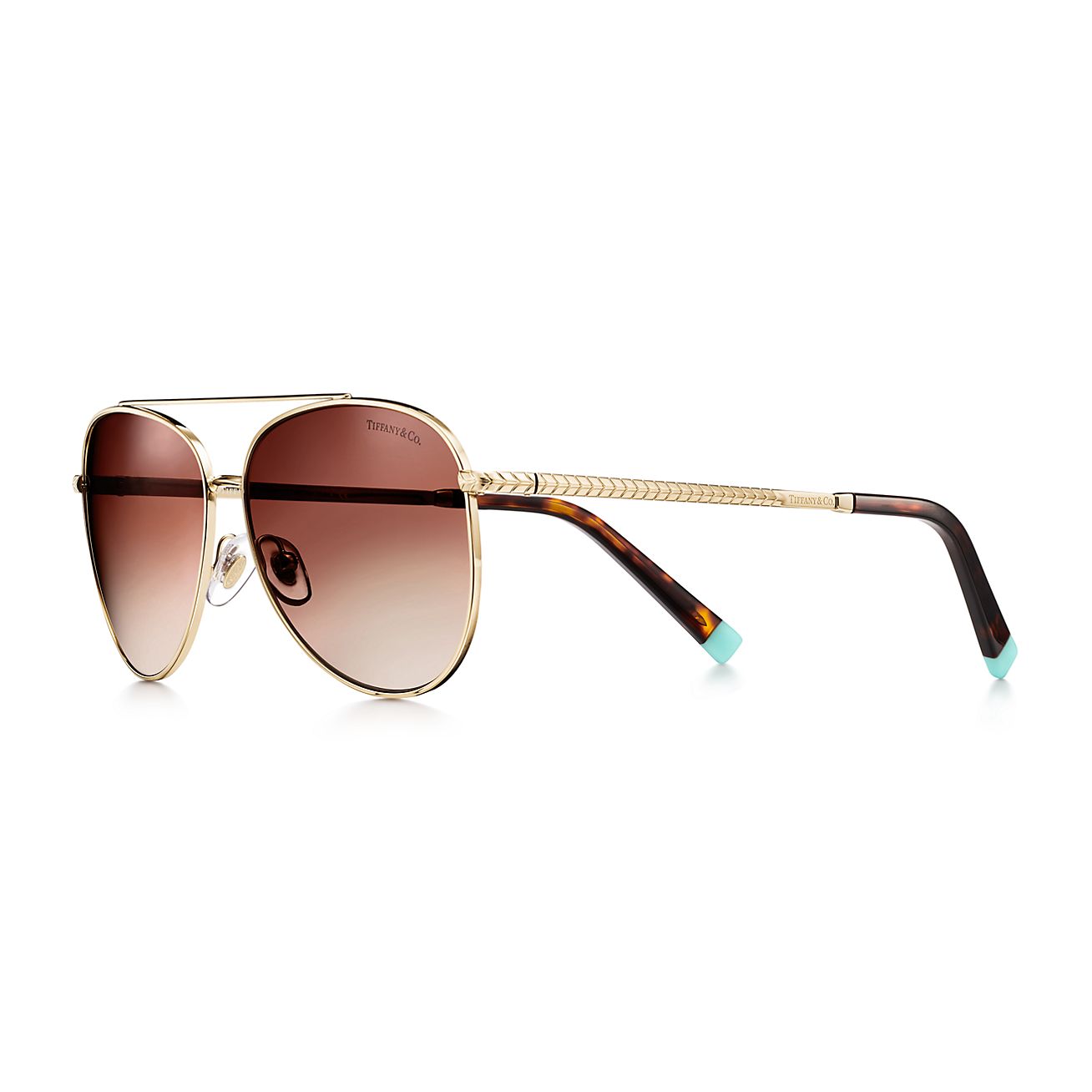 TIFFANY&Co. Wheat Leaf Pilot サングラス 未使用 ウィートリーフ パイロット サングラス ペールゴールドカラー メタル
