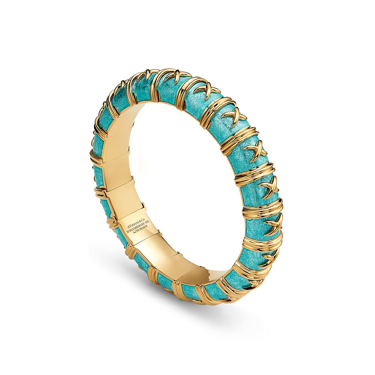 ティファニー 希少 ブルー エナメル バングル ブレスレット 925 PE7fe Tiffany & Co. - ティファニー 希少 ブルー エナメル バングル