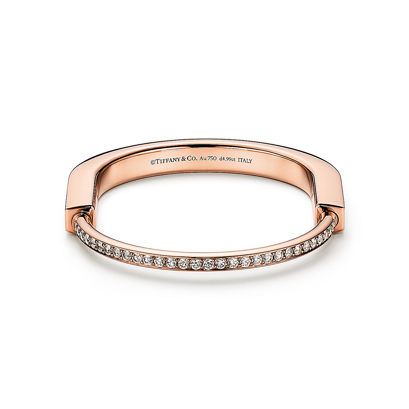 ティファニー ロック バングル フル パヴェ ダイヤモンド ローズ  